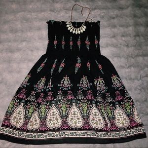 Strapless Black Short Dress